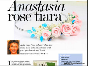Polymer clay floral tiara tutorial in Bead and Jewellery Magazine by Neena Shilvock of Caprilicious Jewellery