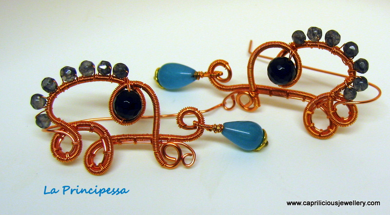 Copper Wire and Labradorite earrings