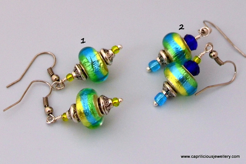 Lampwork bead earrings