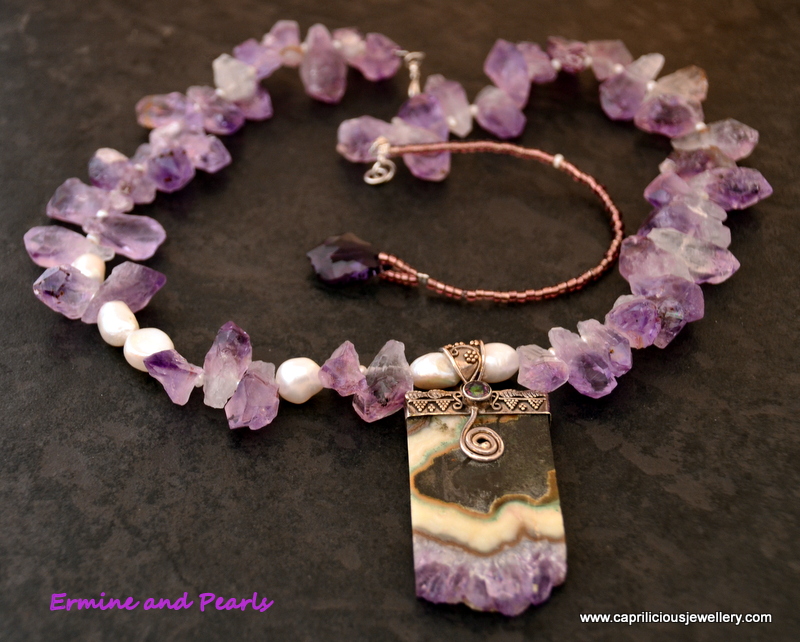 Amethyst and sterling silver necklace by Caprilicious Jewellery