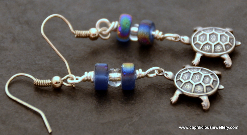 Tortoise charm earrings by Caprilicious Jewellery