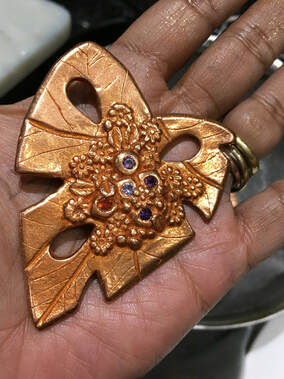 Copper Clay Pendant by Caprilicious Jewellery