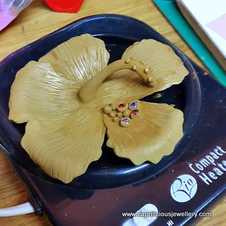 Bronze Clay Hibiscus flower by Caprilicious jewellery