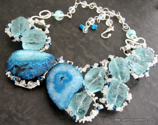 blue quartz and agate necklace by Caprilicious Jewellery